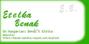 etelka benak business card